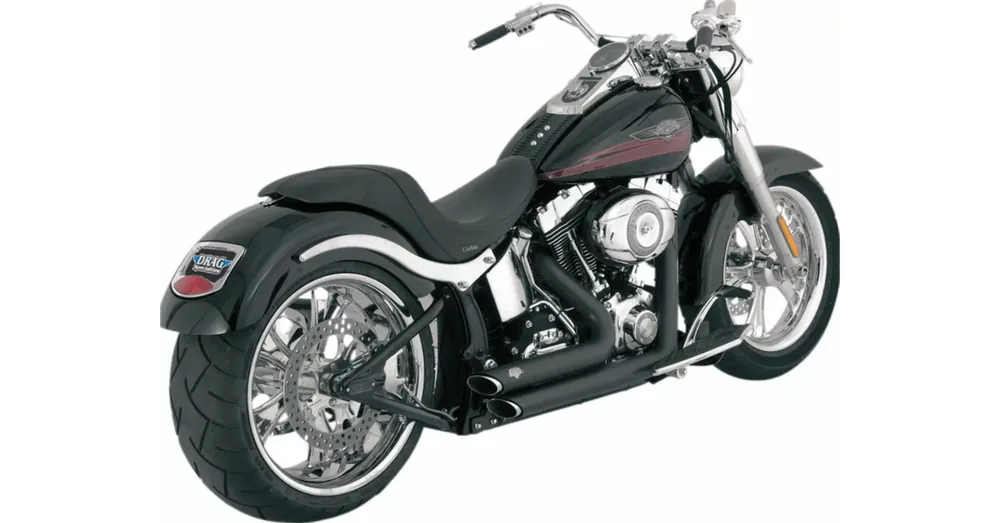 Ligne Échappement Vance & Hines Shortshots Staggered Noir Softail 86/11 Réduction