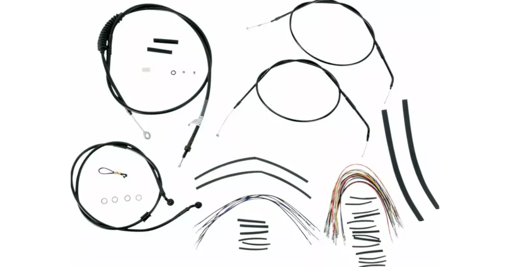Expédié Aujourd&rsquo;hui Kit de Câbles Complet Burly Noir pour Guidon Ape Hanger 14&Prime; Sportster XL 07/13