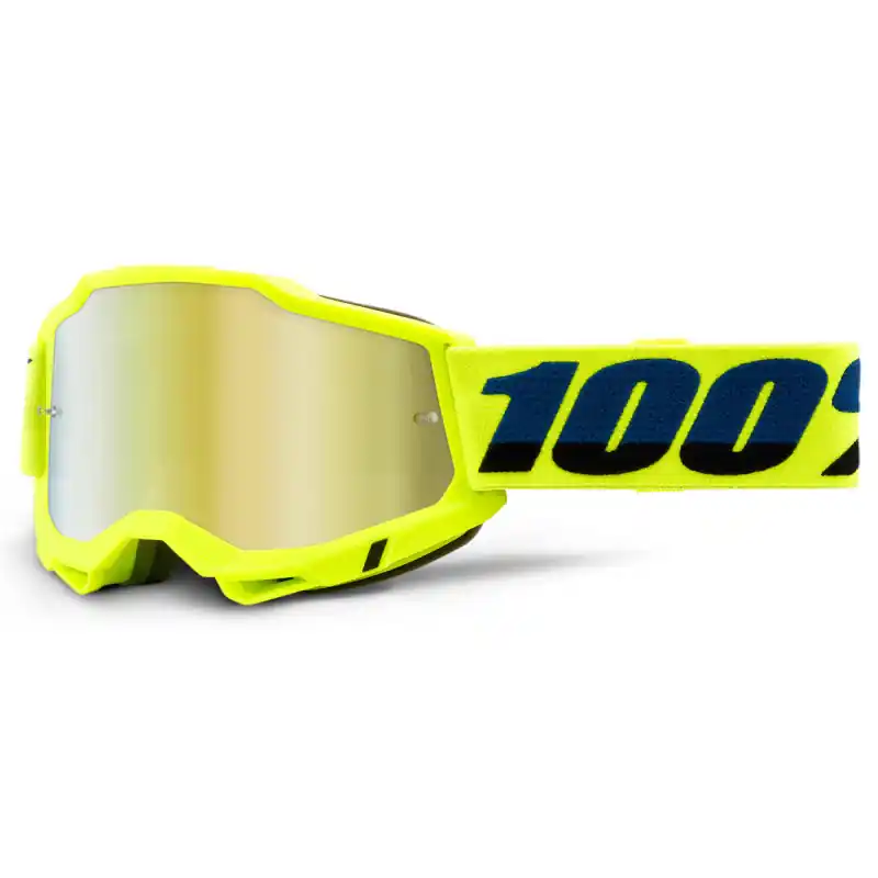 Masque Cross ACCURI 2 Jaune Fluo – Ecran Mirror Gold Meilleure Vente