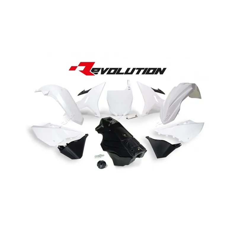 Kit plastique RACETECH Revolution + réservoir blanc/noir Yamaha YZ125/250 Prix Bas