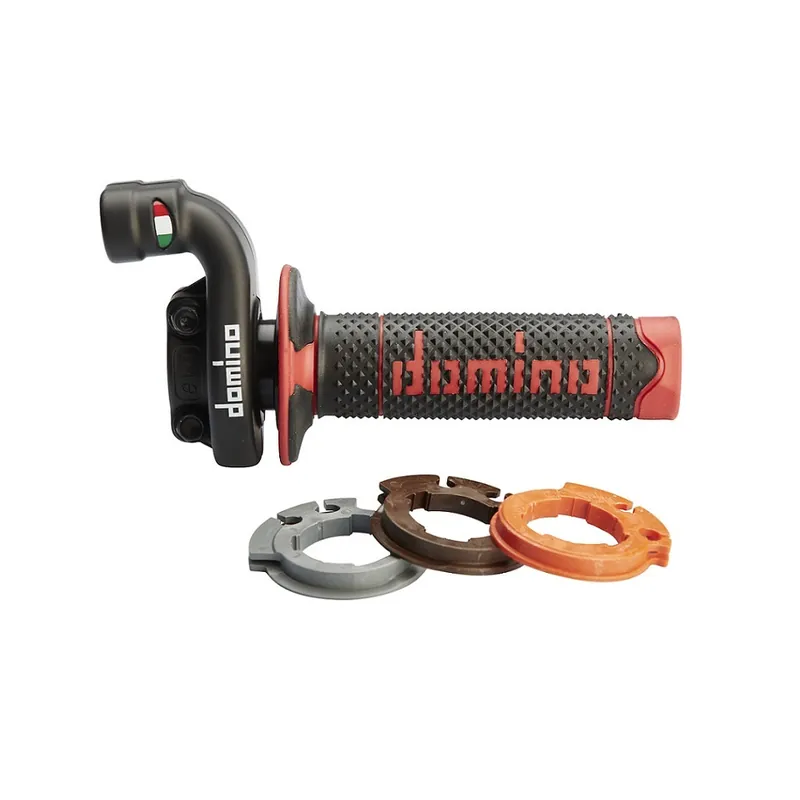 Poignée de gaz DOMINO KRK avec revêtements noir/rouge Acheter Direct