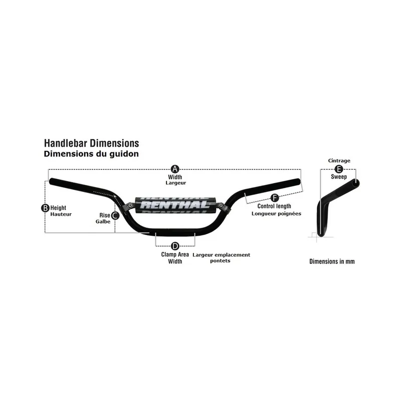 Guidon RENTHAL ATV 7/8" 677 Special Quad Expédition Rapide