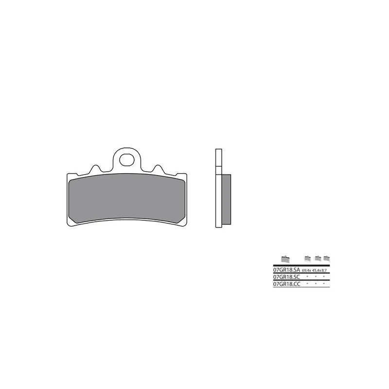 Nouveauté Plaquettes de frein BREMBO route métal fritté – 07GR18SA