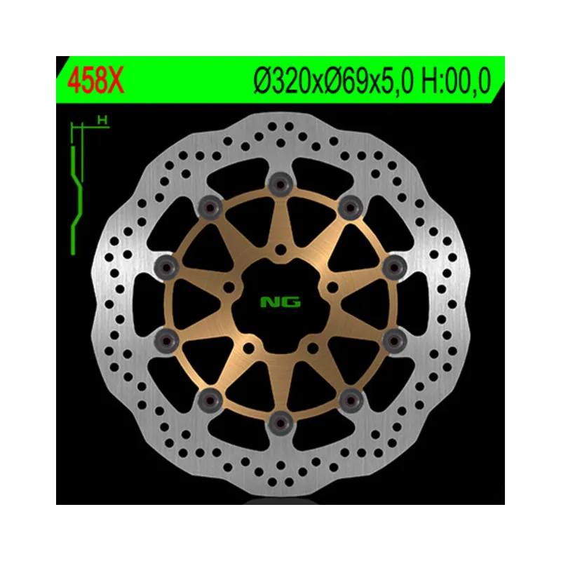 Disque de frein NG BRAKES pétale flottant – 458X Retour Gratuit