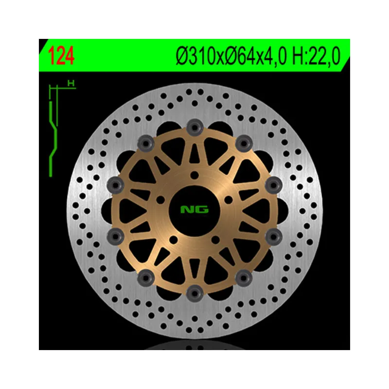 Disque de frein NG BRAKES flottant – 124 Offre Du Jour