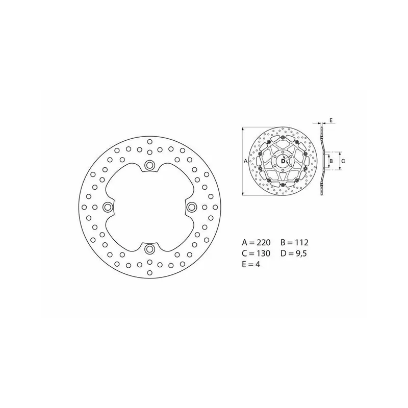Disque de frein BREMBO Oro fixe – 68B40754 Nouvelle Collection