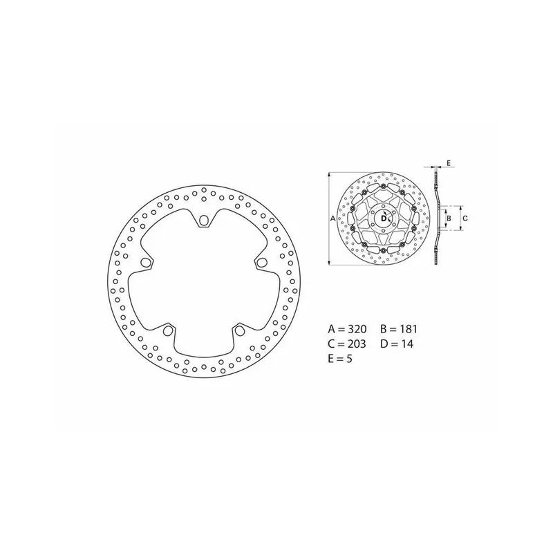Haute Qualité Disque de frein BREMBO Oro fixe – 68B407D7