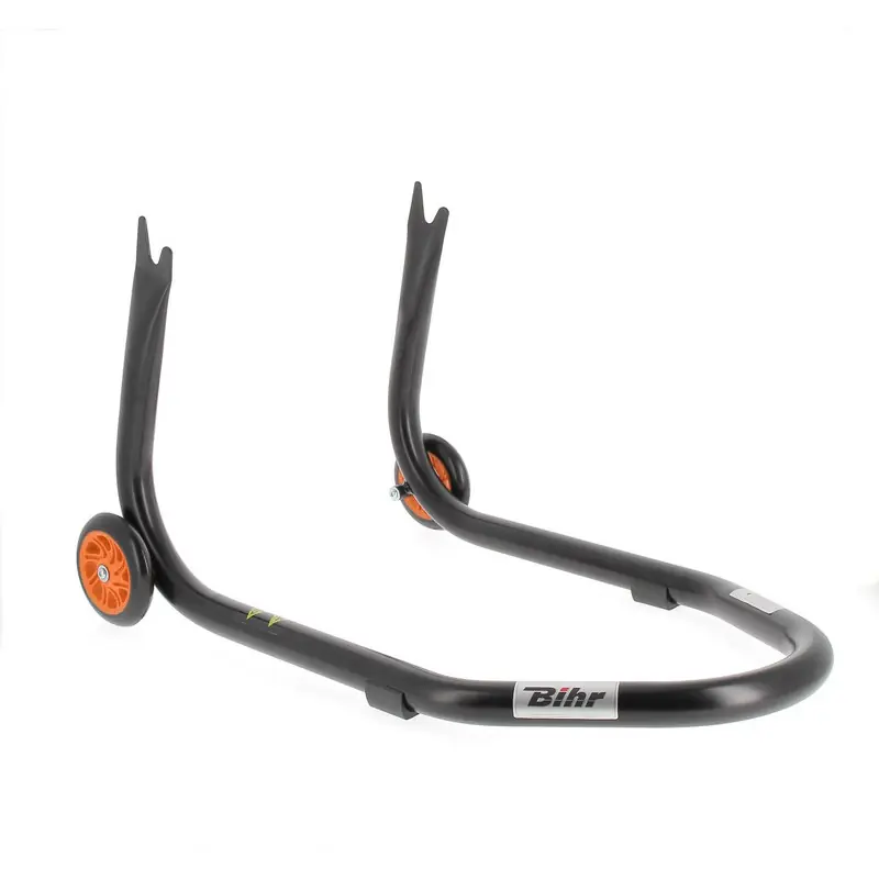 Béquille arrière BIHR Home Track fixe supports en "V" noir mat roues orange Produit De Marque