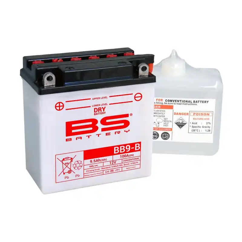 Batterie BS BATTERY Haute-performance avec pack acide – BB9-B Achat Immédiat