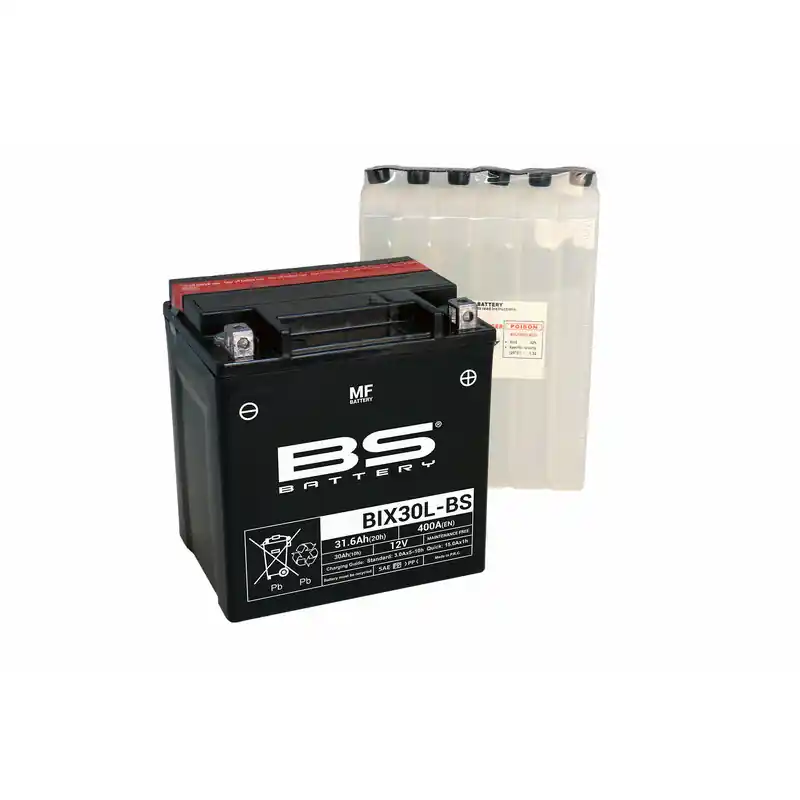 Batterie BS BATTERY sans entretien livrée avec pack acide – BIX30L-BS Vente Directe