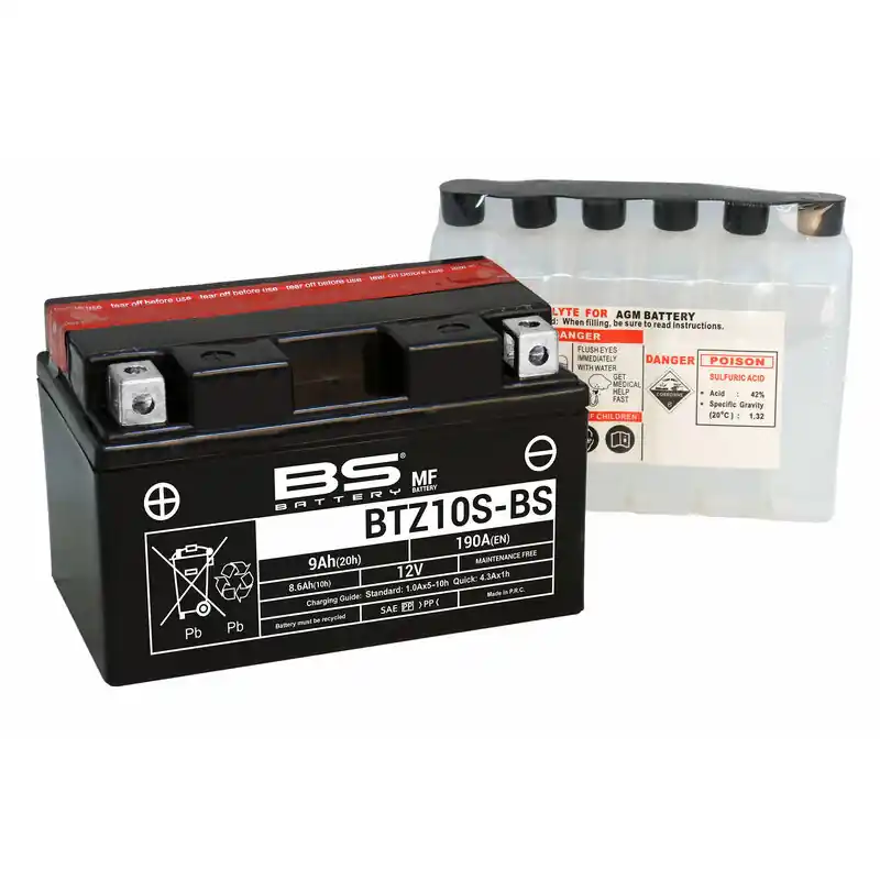 Marque Batterie BS BATTERY sans entretien avec pack acide – BTZ10S-BS