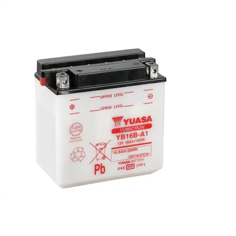 Batterie YUASA conventionnelle sans pack acide – YB16BA-1 Nouvelle Collection