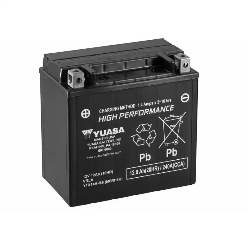 Batterie YUASA sans entretien avec pack acide – YTX14H-BS Petit Prix
