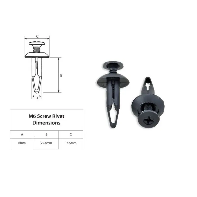 Meilleur Choix Rivets plastique M6 BOLT 10 pièces