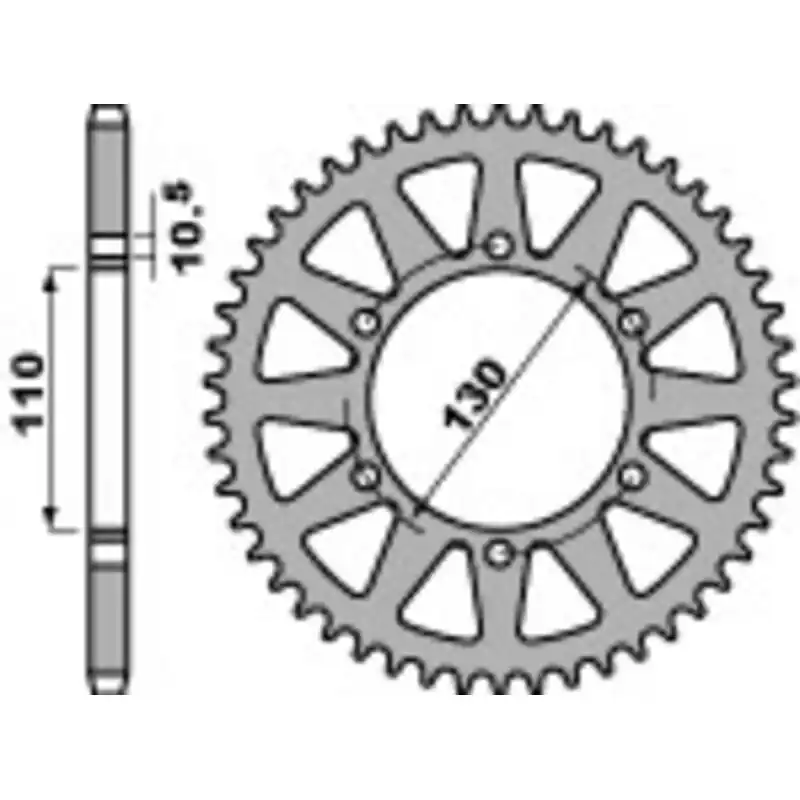 Couronne PBR Racing aluminium Ultra-Light anodisé dur 504 – 520 Quantité Limitée