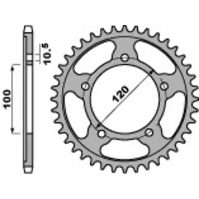 Couronne PBR Racing aluminium Ultra-Light anodisé dur 4447 – 525 Petit Prix