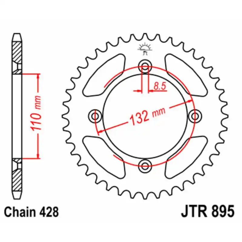 Nouveauté Couronne JT SPROCKETS acier standard 895 – 428