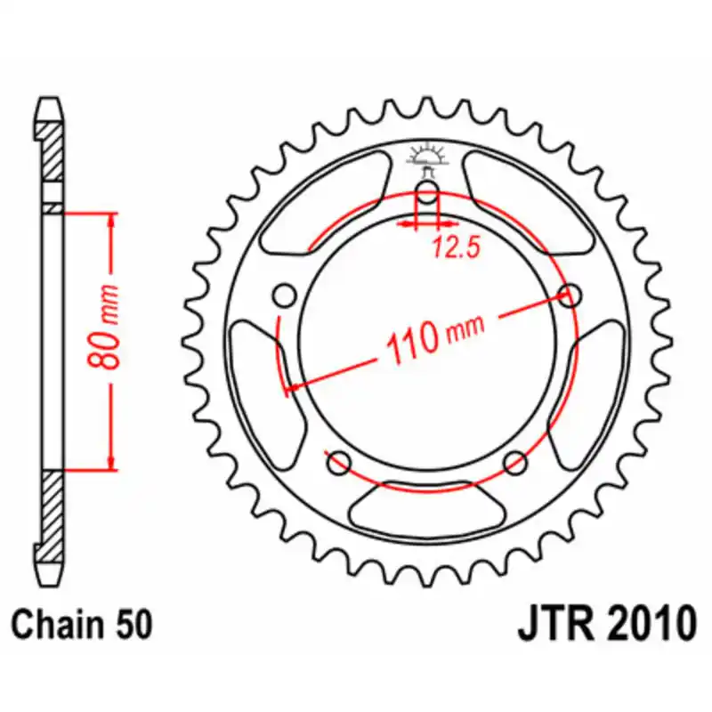 Expédition Rapide Couronne JT SPROCKETS acier standard 2010 – 530