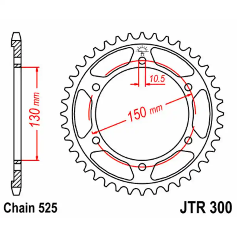Paiement Sécurisé Couronne JT SPROCKETS acier standard 300 – 525