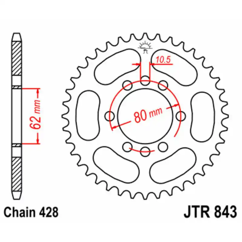 Promotion Couronne JT SPROCKETS acier standard 843 – 428