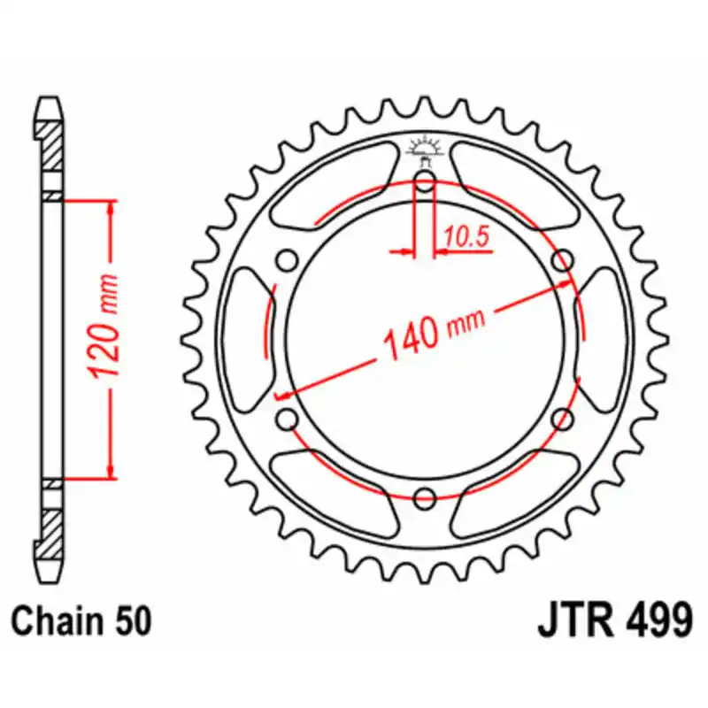 Offre Spéciale Couronne JT SPROCKETS acier standard 499 – 530