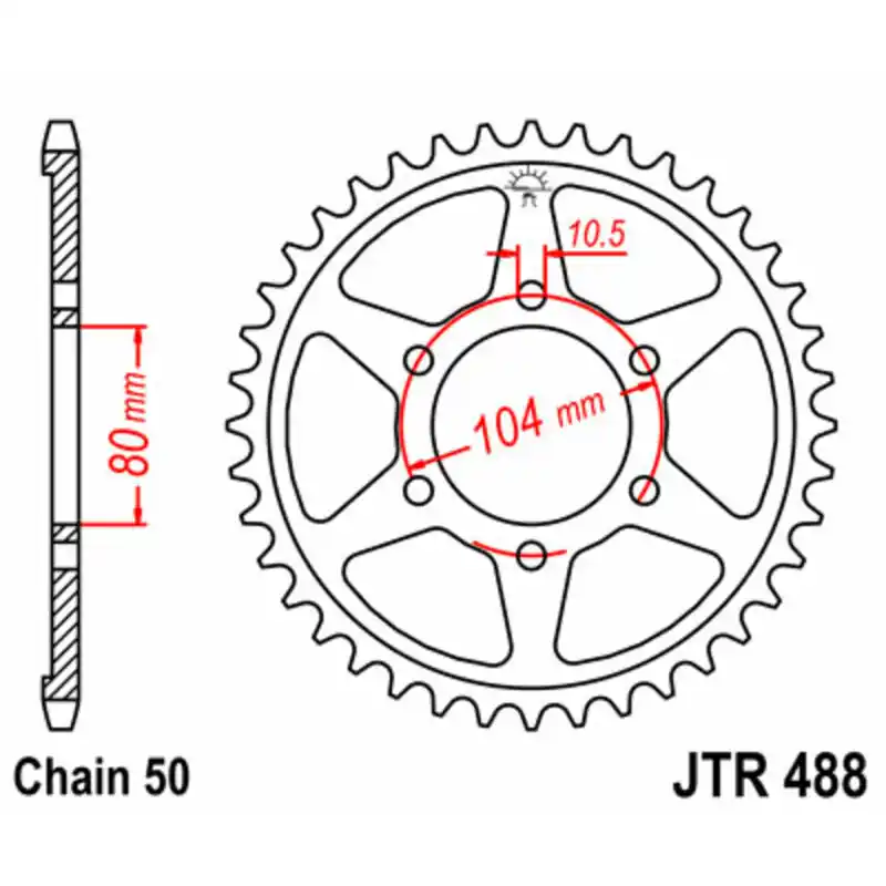 Solde Couronne JT SPROCKETS acier standard 488 – 530
