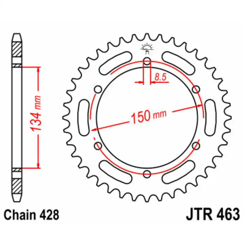Couronne JT SPROCKETS acier standard 463 – 428 Acheter En Ligne