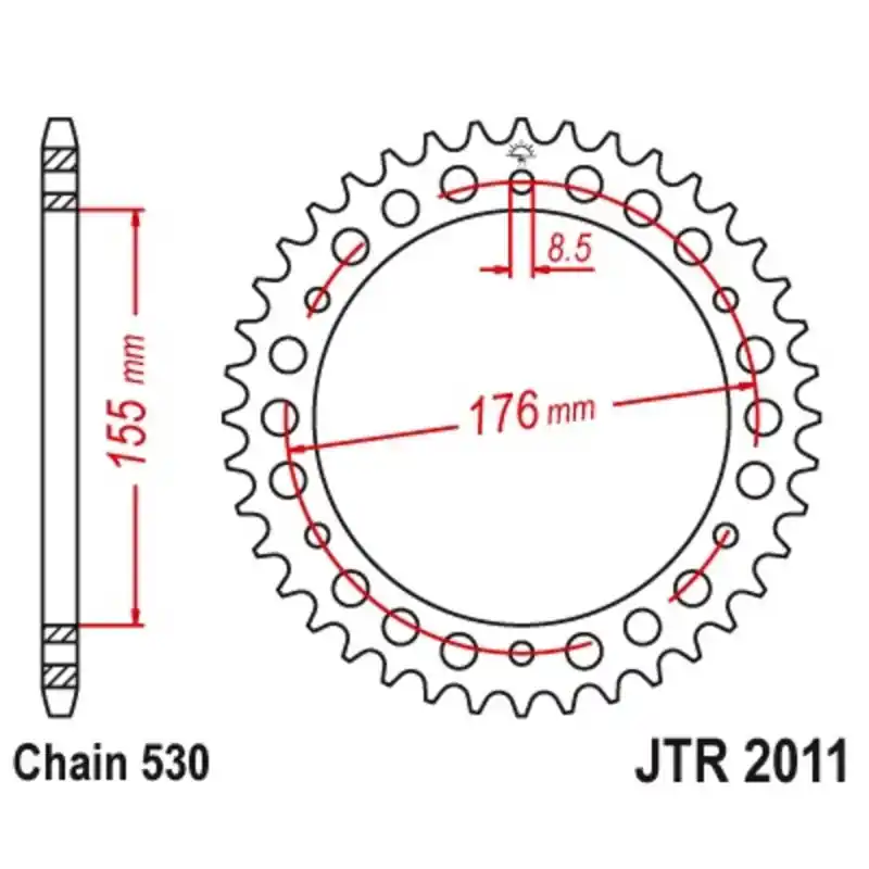 Haute Qualité Couronne JT SPROCKETS acier standard 2011 – 530