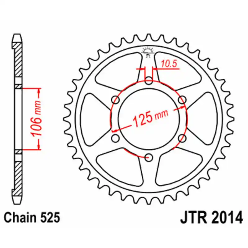 Couronne JT SPROCKETS acier standard 2014 – 525 Paiement Sécurisé