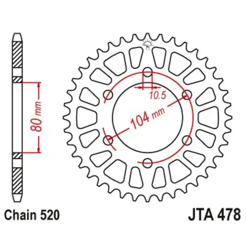 Couronne JT SPROCKETS aluminium ultra-light anti-boue 478 – 520 Acheter Direct