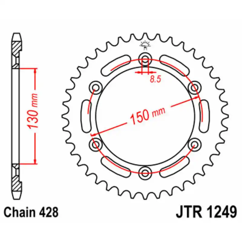 Couronne JT SPROCKETS acier standard 1249 – 428 Prix Réduit