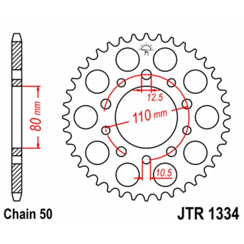Couronne JT SPROCKETS acier standard 1334 – 530 Nouvel Arrivage