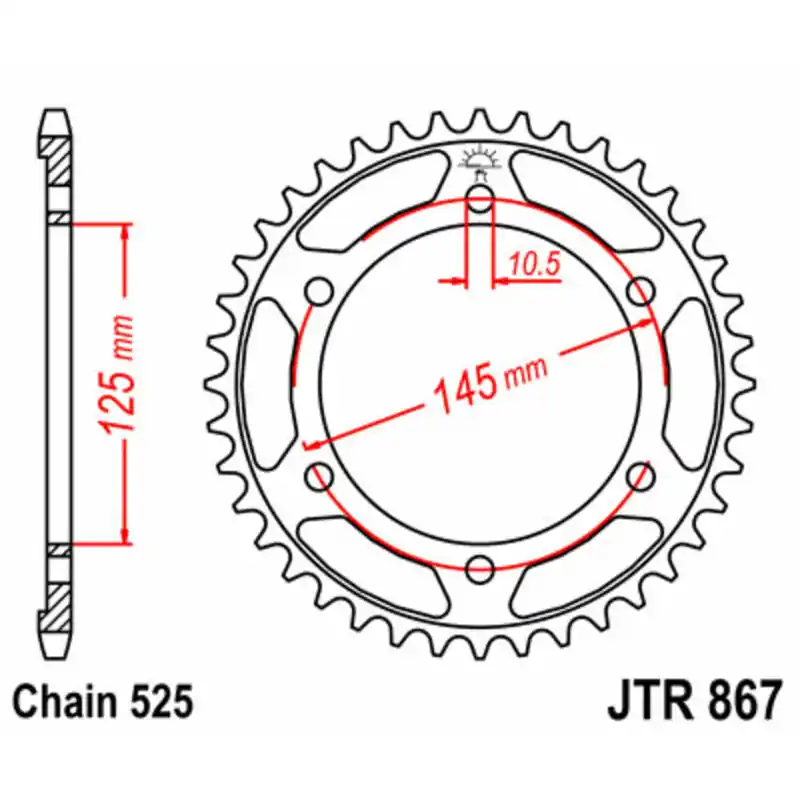 Acheter En Ligne Couronne JT SPROCKETS acier standard 867 – 525