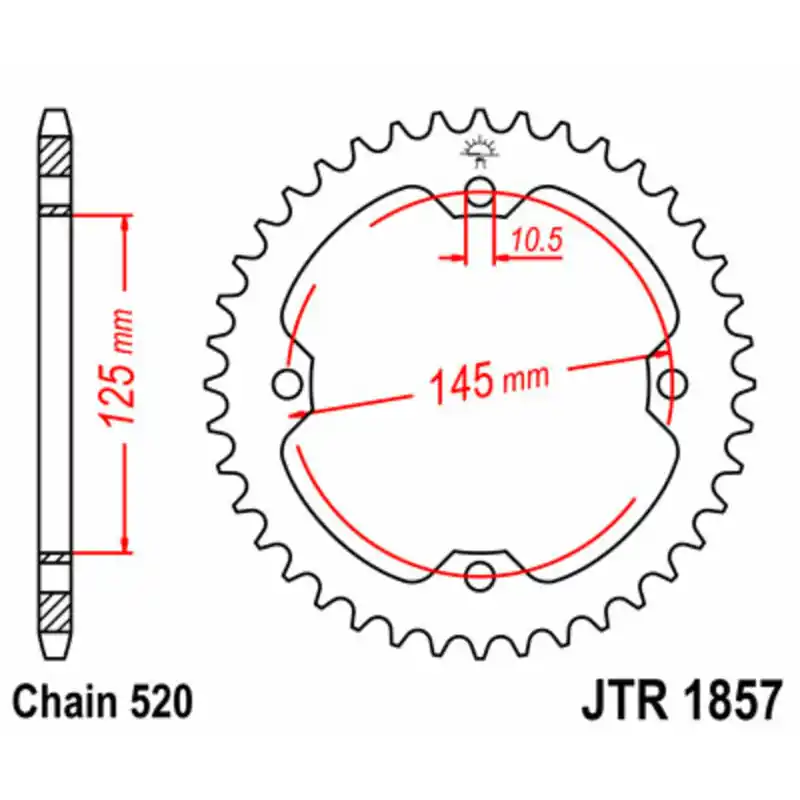 Couronne JT SPROCKETS acier standard 1857 – 520 Super Prix
