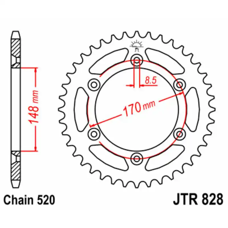 Offre Exclusive Couronne JT SPROCKETS acier standard 828 – 520