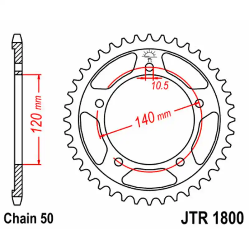 Dernière Chance Couronne JT SPROCKETS acier standard 1800 – 530