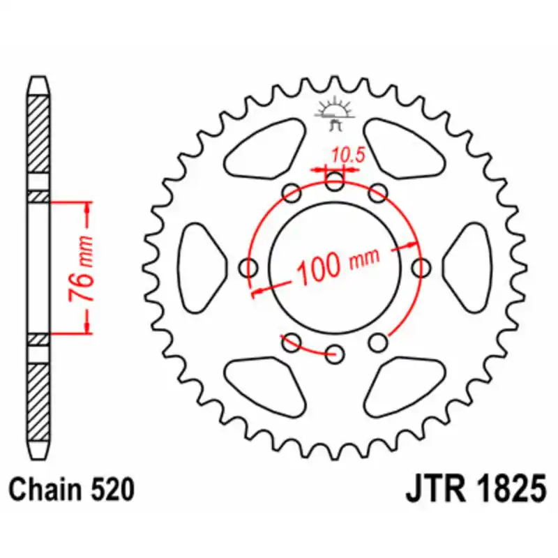 Couronne JT SPROCKETS acier standard 1825 – 520 Dernière Chance