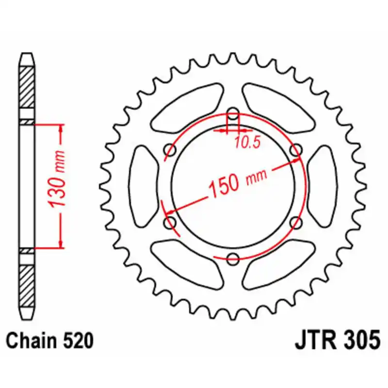 Couronne JT SPROCKETS acier standard 305 – 520 Promotion