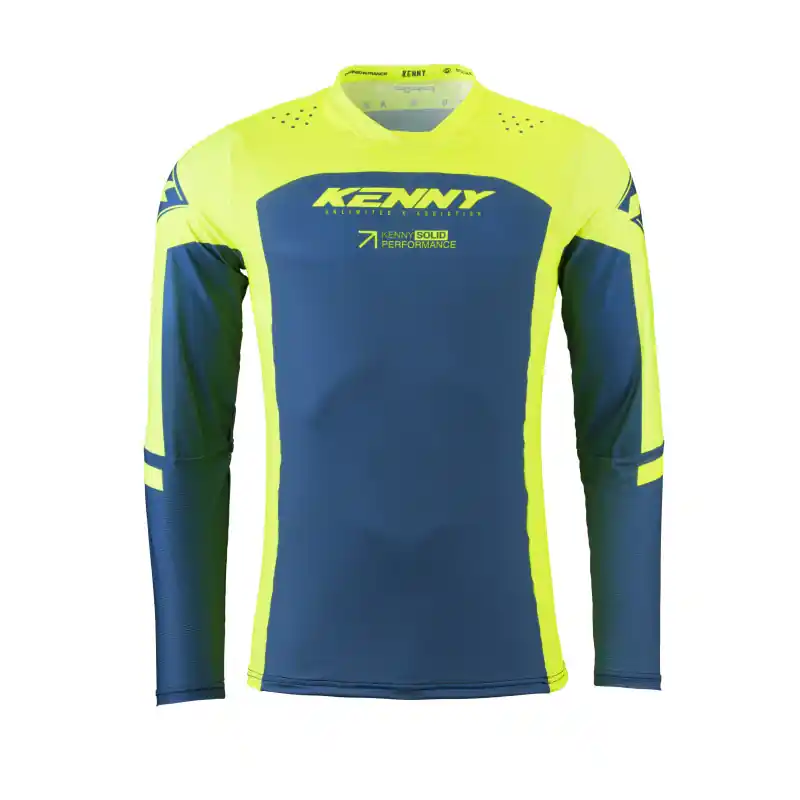 Maillot Cross KENNY PERFORMANCE SOLID Jaune Fluo Commander Vite