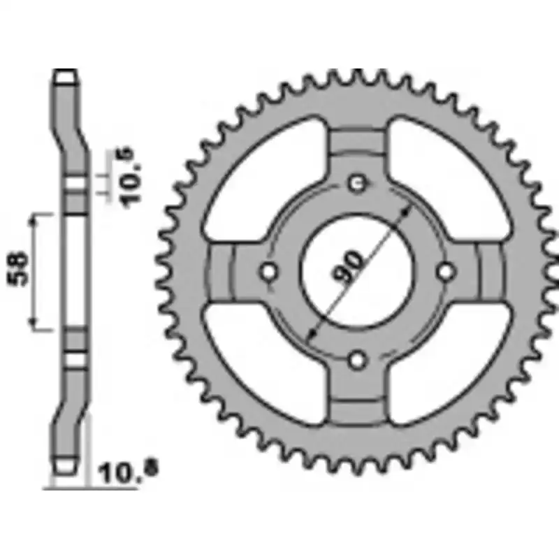 Pignon PBR acier standard 274 – 428 Réduction