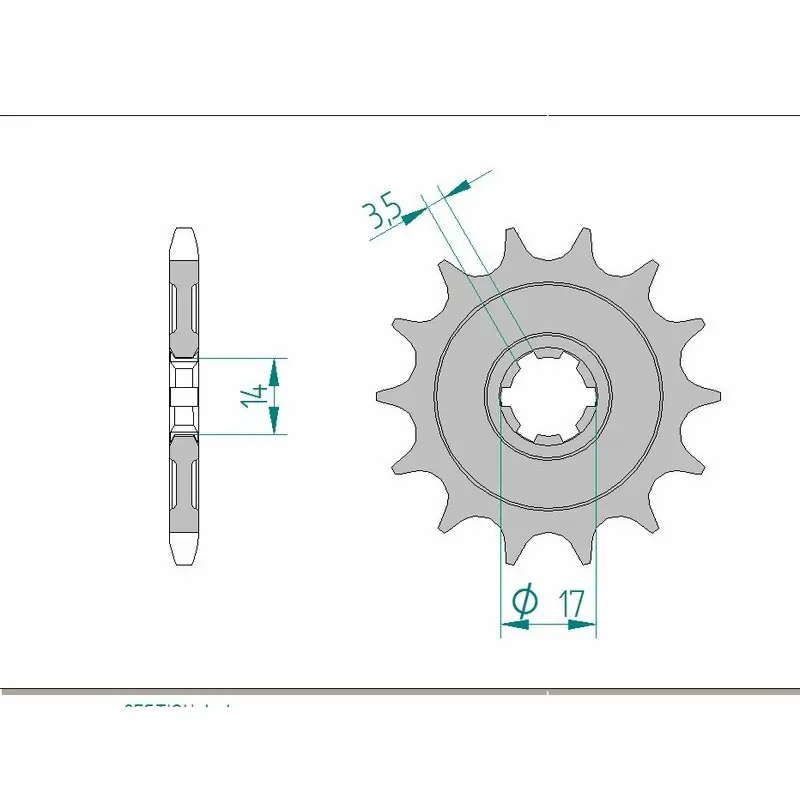 Pignon AFAM acier standard 24203 – 428 Dernière Chance