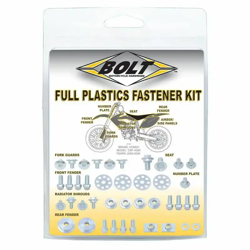 Kit vis plastiques BOLT inox Honda CRF 250/450R/X Prix Bas