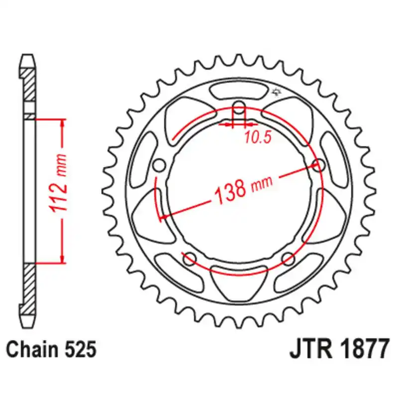 Offre Du Jour Couronne JT SPROCKETS acier standard 1877 – 525