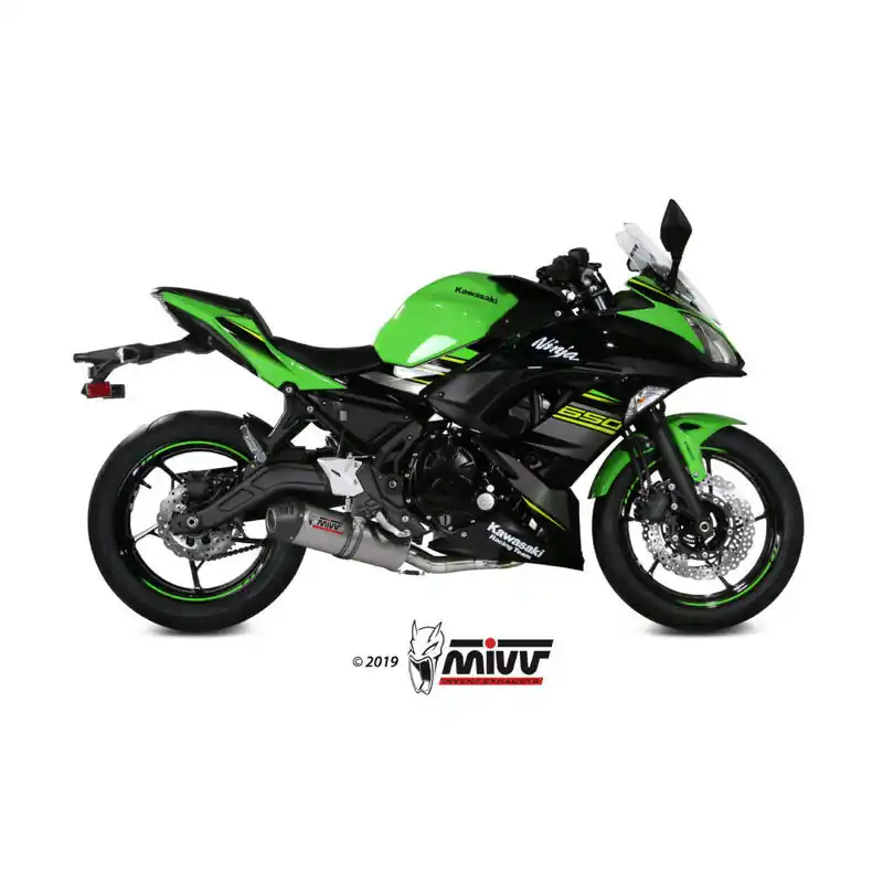 Offre Limitée Ligne complète MIVV Oval titane/casquette carbone – Kawasaki Z650