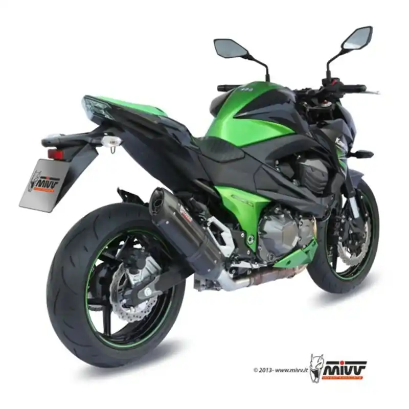 Silencieux MIVV Suono inox brossé noir/casquette carbone Kawasaki Z800 Pas Cher