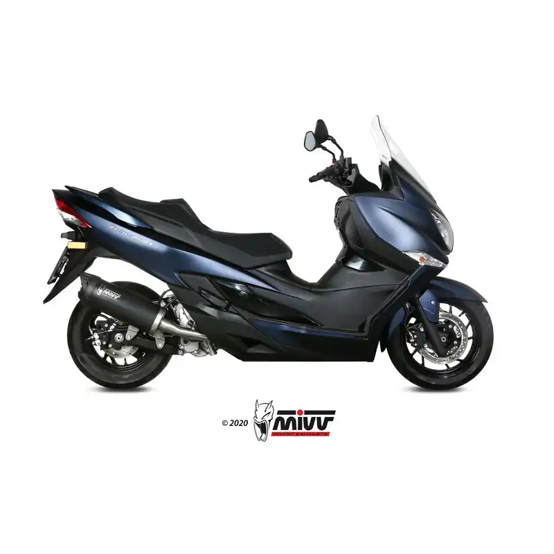 Silencieux MIVV Mover inox noir/casquette ABS noir Suzuki Burgman 400 Top Vente