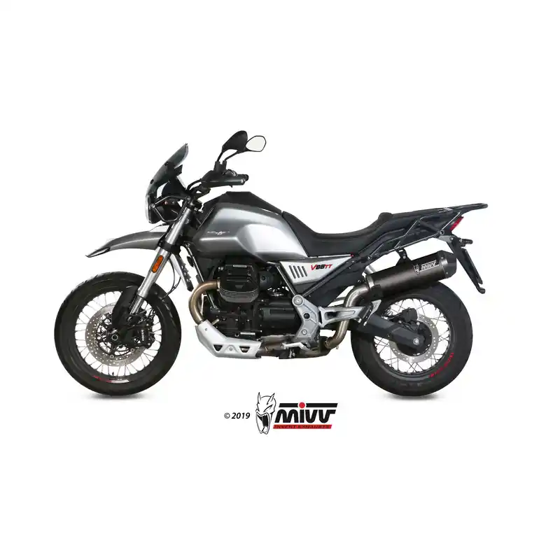 Marque Silencieux MIVV Oval carbone/casquette carbone Moto Guzzi V85TT