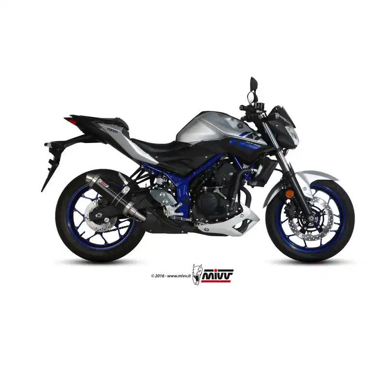 Réduction Silencieux MIVV GP inox noir casquette carbone Yamaha MT-03