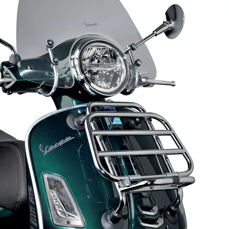Livraison Express Porte-bagages avant pliable chrome pour Vespa GTS original Vespa