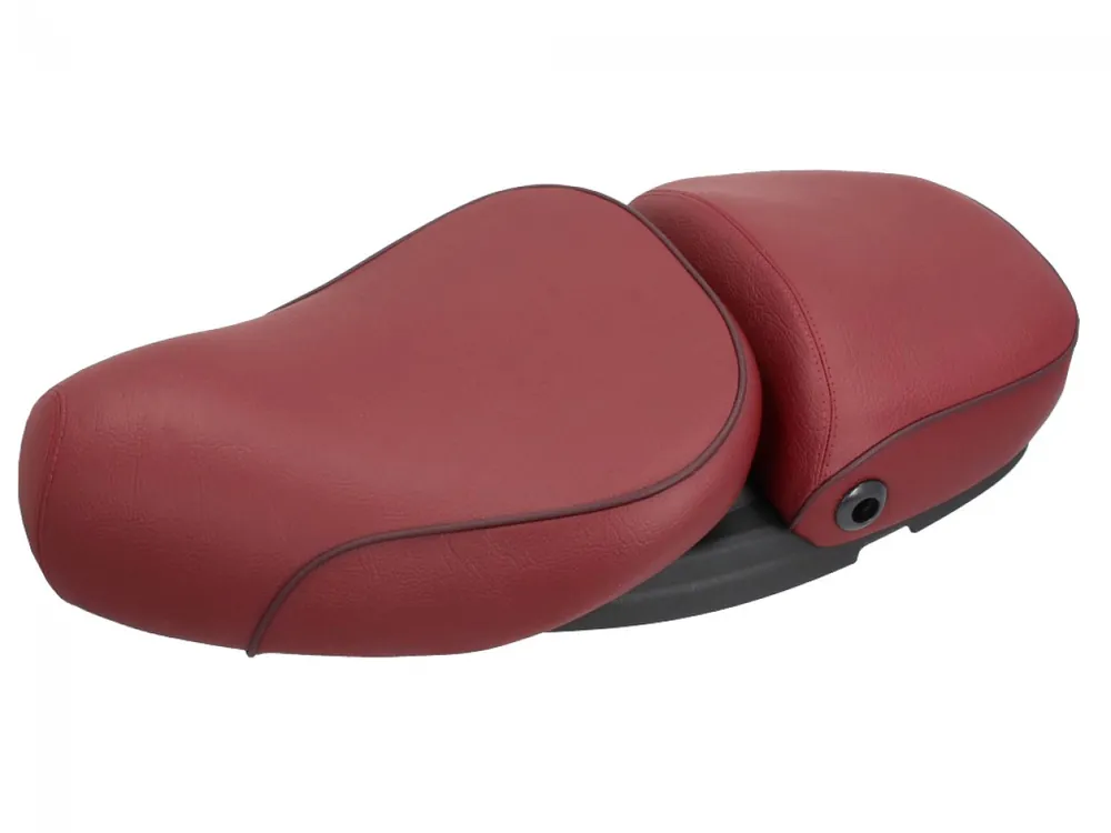 Vespa 2 places selle en cuir véritable rouge pour LX 50-150ccm Touring, ET2/ET4 /LX/LXV/S 50-150ccm- Meilleur Prix